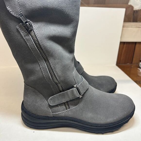 Baretraps Womens 6 M Gunmetal Gray Adele Leather Flat Mid Calf Boots NIB LF2 - Picture 5 of 7